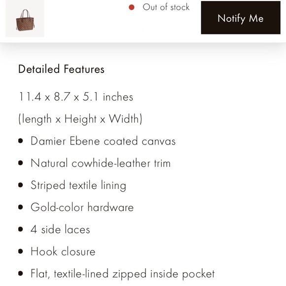 LOUIS VUITTON Neverfull PM Damier Ebene Authentic - Picture 3 of 16